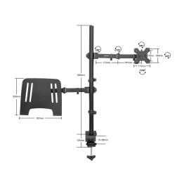 Supporto da Scrivania Braccio per Monitor 13-32" e Mensola per Laptop