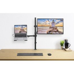 Supporto da Scrivania Braccio per Monitor 13-32" e Mensola per Laptop