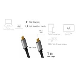 Cavo SuperSpeed 10Gbps USB-C™M/USB-C™M USB3.2 Gen2 4K/60Hz PD 1m Nero