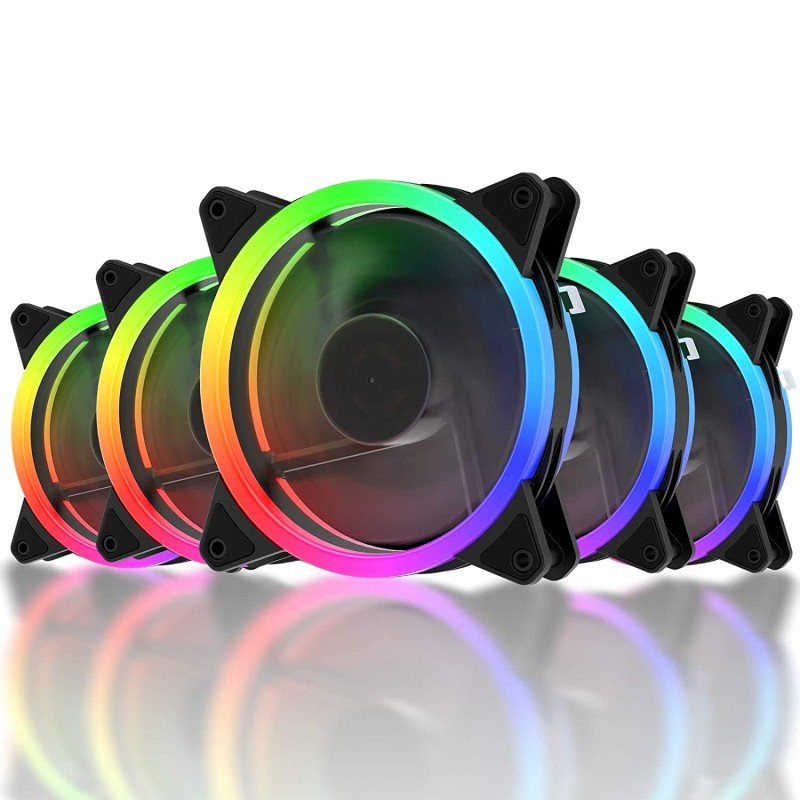 Ventola di Raffreddamento 4pin LED Rainbow Multicolor 120 mm PC Gaming