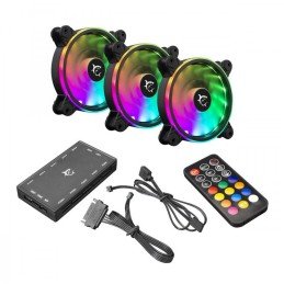 Kit 3 Ventole di Raffreddamento 4pin LED Multicolor 120mm 25dBA Gaming