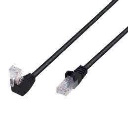 Cavo di Rete Patch Connettore Angolato 90° CCA Cat. 5E UTP 0,25m Nero