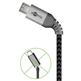 Cavo Micro USB Guaina Intrecciata USB2.0 A M/MicroB M 0,5m Nero/Silver