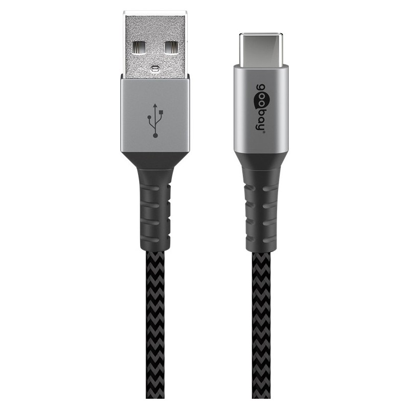 Cavo USB-C™ a USB A Connettori in Metallo e Rivestimento Tessuto 0,5m