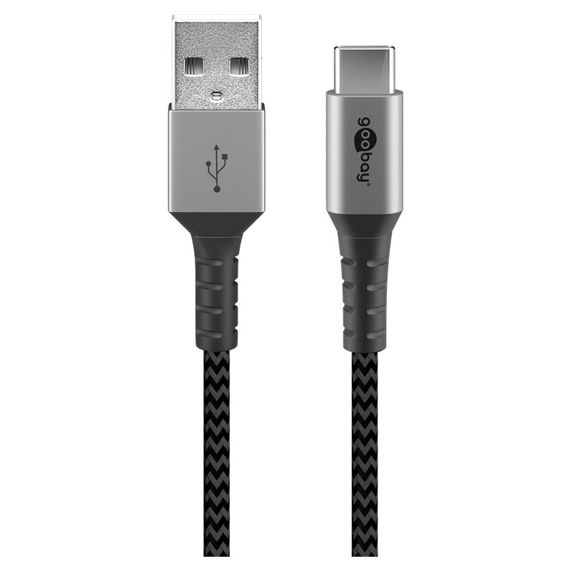 Cavo USB-C™ a USB A Connettori in Metallo e Rivestimento Tessuto 1,0m