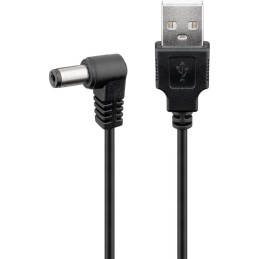 Cavo USB A Maschio a DC 5,5 x 2,1 mm Maschio Angolato 1m nero