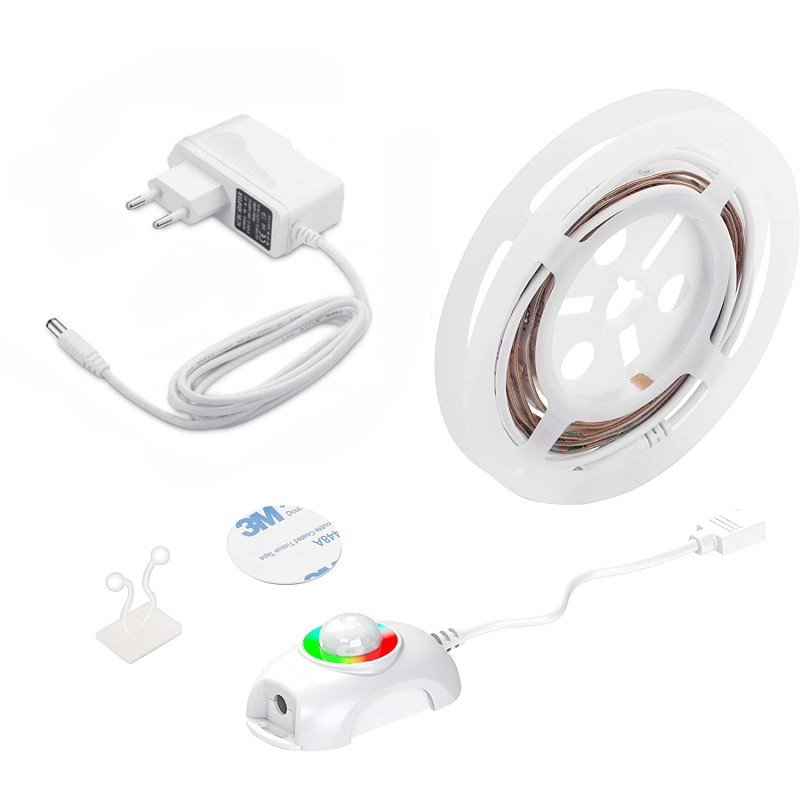 Striscia LED RGB Multicolore con Sensore di Movimento Telecomando 1,5m