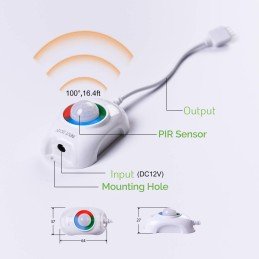 Striscia LED RGB Multicolore con Sensore di Movimento Telecomando 1,5m