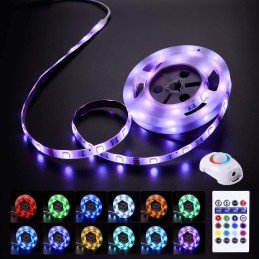 Striscia LED RGB Multicolore con Sensore di Movimento Telecomando 1,5m