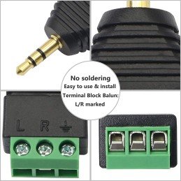 Adattatore Connettore Audio 3.5 mm Maschio a Terminal Block 3 pin