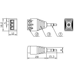 Adattatore Connettore Audio 3.5 mm Maschio a Terminal Block 3 pin