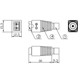 Adattatore Connettore DC 2.5x5.5 mm Femmina Terminal Block 2 pin