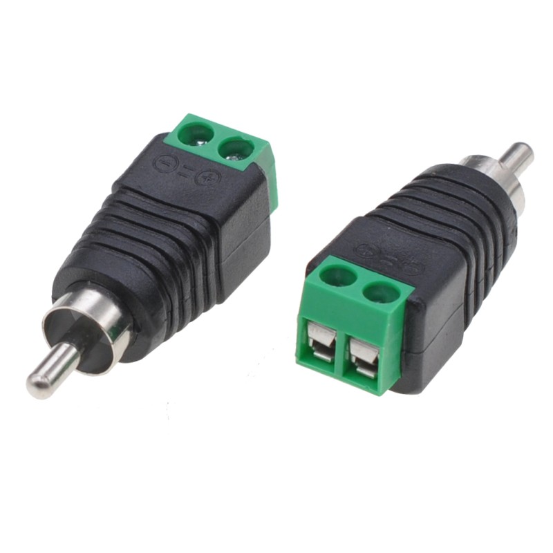 Adattatore Connettore Terminal Block 2-pin a RCA maschio