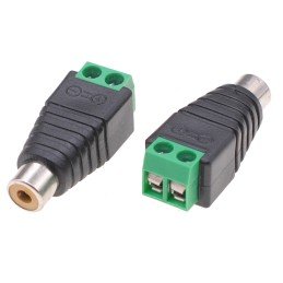 Adattatore Connettore Terminal Block 2-pin a RCA femmina