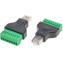 Adattatore Connettore RJ45 Maschio Terminal Block 8 pin