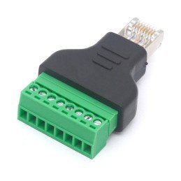 Adattatore Connettore RJ45 Maschio Terminal Block 8 pin