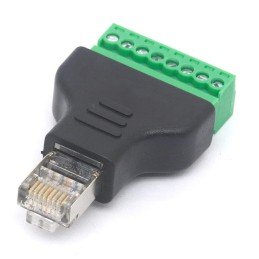 Adattatore Connettore RJ45 Maschio Terminal Block 8 pin