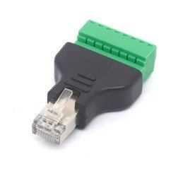 Adattatore Connettore RJ45 Maschio Terminal Block 8 pin