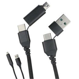 Cavo di Sincronizzazione e Ricarica USB-C™ USB-A e Micro USB 1.2m Nero