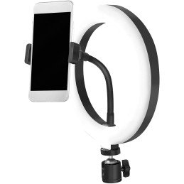 Luce LED Anello 20cm per 1/4" Regolazione Luminosità Stand Smartphone