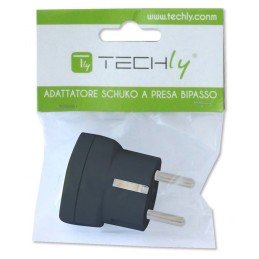 Adattatore spina Schuko a presa 10/16A Nero