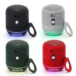 Altoparlante Wireless Speaker Portatile con Vivavoce e Luci LED Rosso
