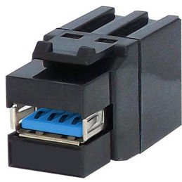 Connettore Keystone USB3.2 tipo A Femmina/Femmina 1,45 cm Nero