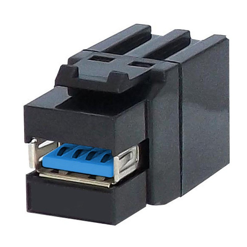 Connettore Keystone USB3.2 tipo A Femmina/Femmina 1,45 cm Nero Connettore Keystone USB3.2 tipo A Femmina/Femmina 1,45 cm Nero
