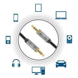 Cavo Audio Stereo AUX 3.5mm Alta Qualità M/M 2m