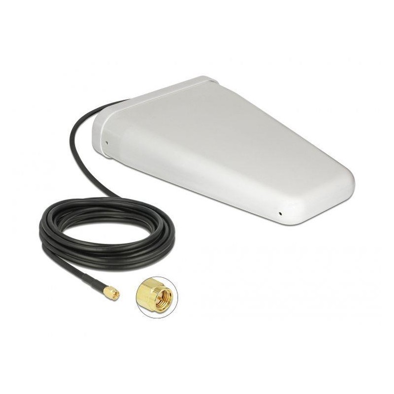 Antenna LTE Direzionale da Esterno SMA 7-9dBi Cavo RG-58 5m Bianco