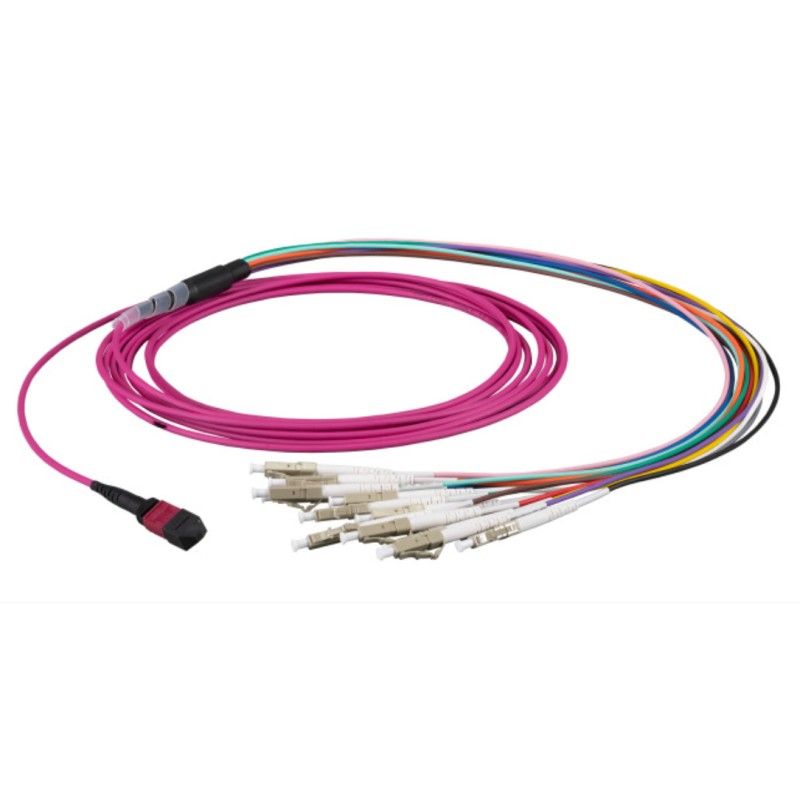 Cavo Patch a 12 Fibre Multiconnessione MTP-F/LC OM4 2m