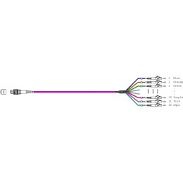 Cavo Patch a 12 Fibre Multiconnessione MTP-F/LC OM4 2m