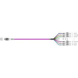 Cavo Patch a 12 Fibre Multiconnessione MTP-F/LC OM4 2m