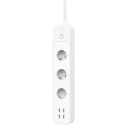 Multipresa 3 Posti Schuko e 4 Porte USB Controllo Vocale Alexa, R5104