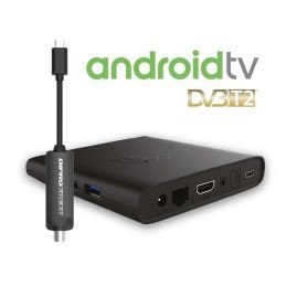 Decoder Smart AndroidTV BoxQ Google 4K Dolby con Dongle DVBT2