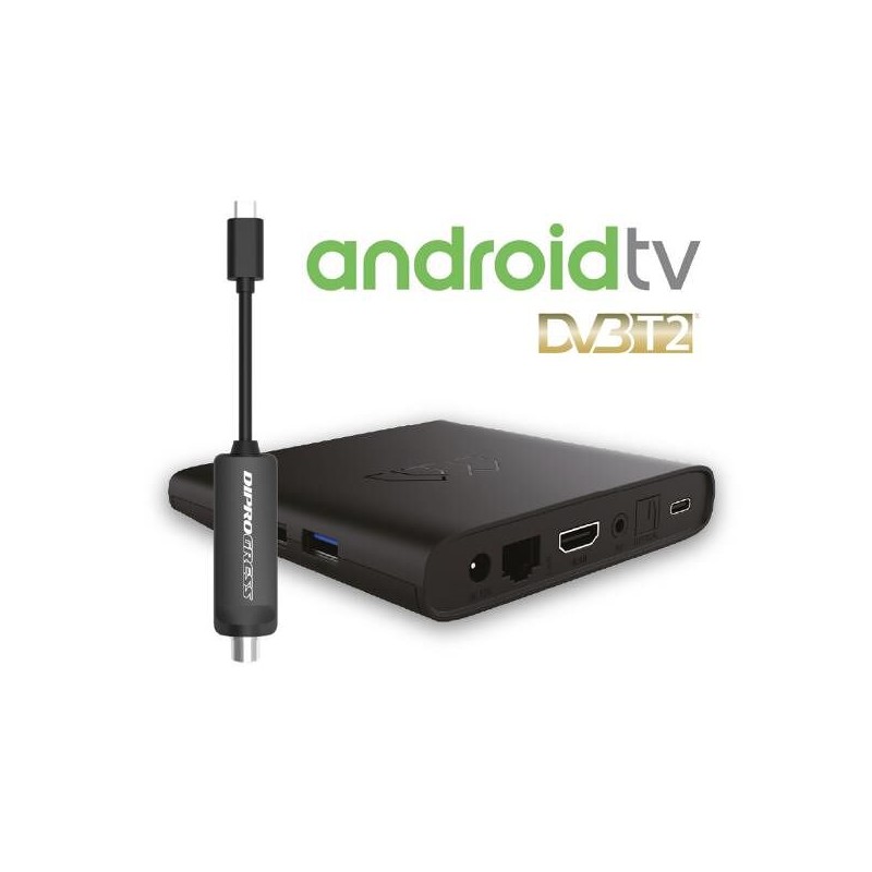 Decoder Smart AndroidTV BoxQ Google 4K Dolby con Dongle DVBT2
