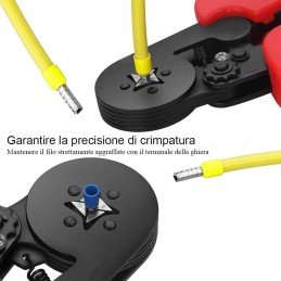 Pinza Crimpare a Cricchetto per Capicorda con 1200 Terminali 2.5-6.0 mm²