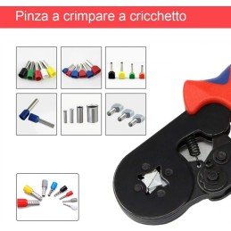 Pinza Crimpare a Cricchetto per Capicorda con 1200 Terminali 2.5-6.0 mm²