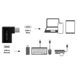 Adattatore USB 3.2 Gen.1 USB-C™ Maschio/A Femmina 90°