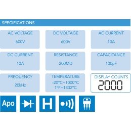 Multimetro Digitale 2000 Counts CLOGIC5100CBINT