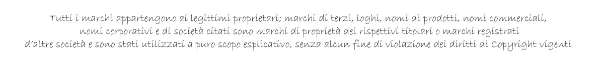 Tutti i marchi appartengono ai legittimi proprietari.